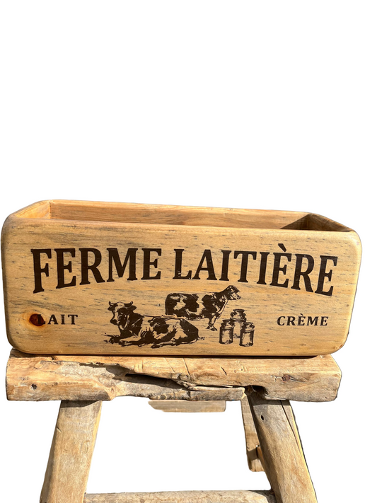Boîte décorative Bois Ferme Laitière – Petite